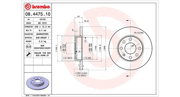 MAGNETI MARELLI Тормозной диск 360406037200